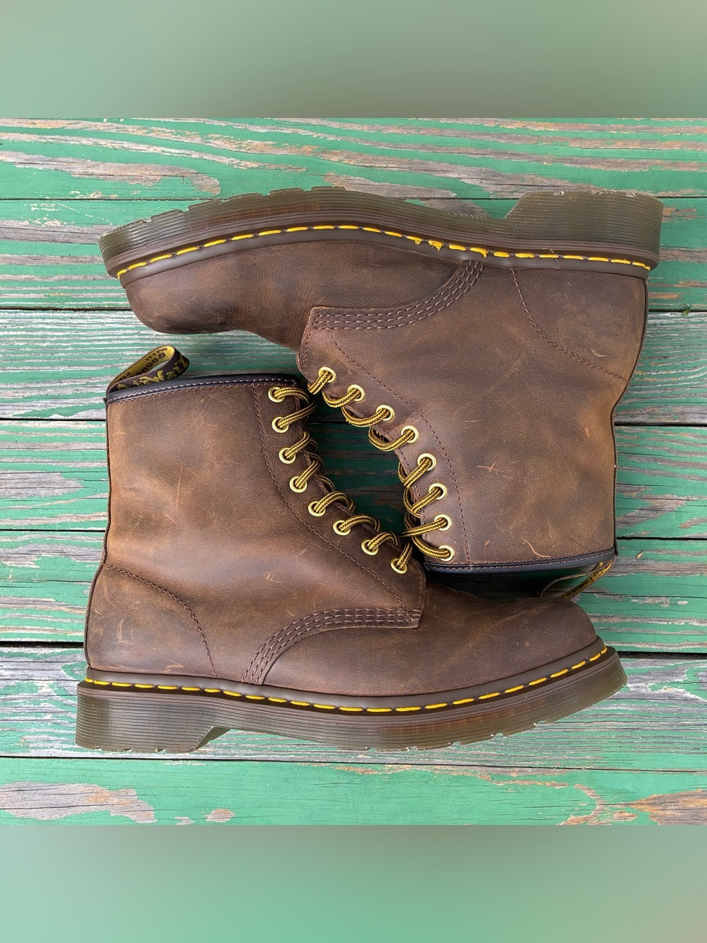 Dr Martens Boots Mens Sz 9 Womens Sz 10 Brown Crazy Horse Leather Brown Shoes